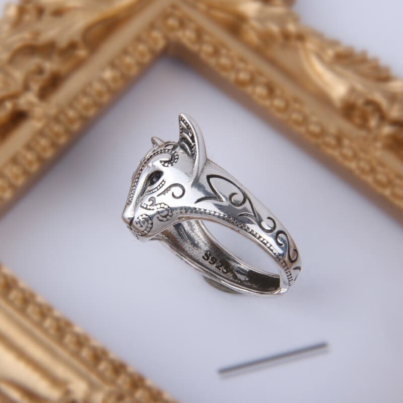 Bague t te de chat masque v nitien en argent Orderkeen