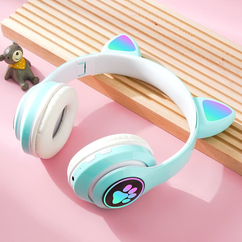 Ecouteur Bluetooth Colorful LED Cat Headset Handfree Wireless
