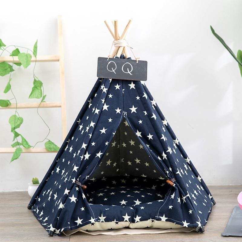 Tipi / niche pour chat (bleu)