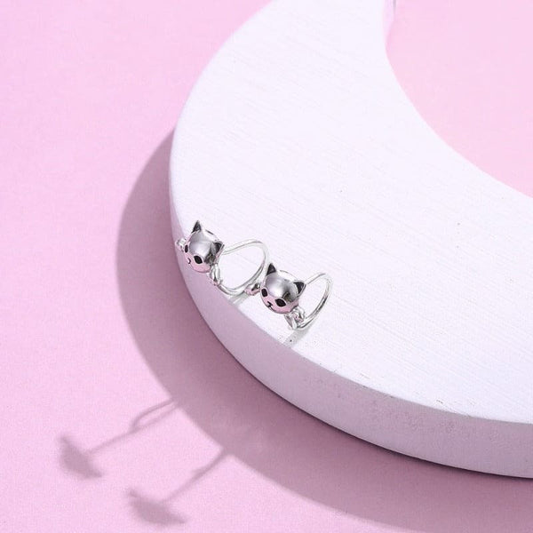 Boucles d’oreilles chat à longue queue en argent TALYKAT™ Bijoux, boucle d’oreilles, boucles chat,