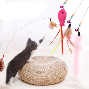 Canne à pêche flexible plume pour chat FLEXIKAT™ Chat, chat, cannes pêche, jouets intéractifs, Mon