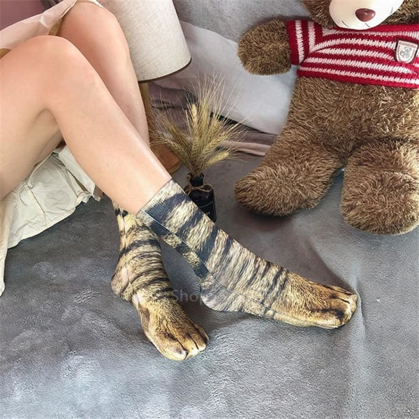 Women's Teddy Bear Plush Crew Socks