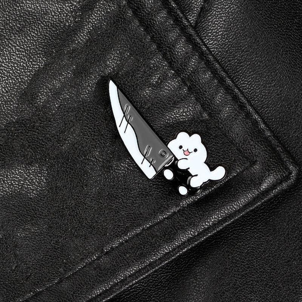 Knife Cat Pin