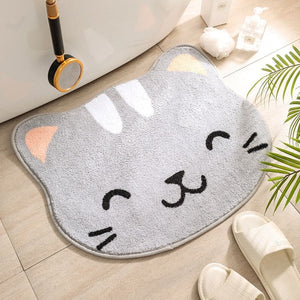 Tapis absorbant salle de bain tête chat kawaii FLORKAT™ Maison / Décoration, kawaii, tapis sol, sol 