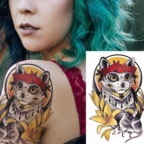 Hunter Cat Tattoo